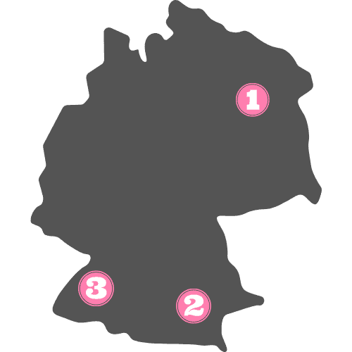 Mapa de las zonas a visitar en Alemania