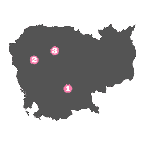 Mapa de las zonas a visitar en Camboya