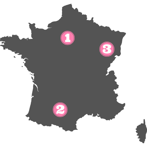 Mapa de las zonas a visitar en Francia