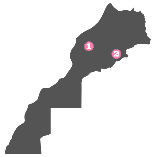 Mapa de las zonas a visitar en Marruecos