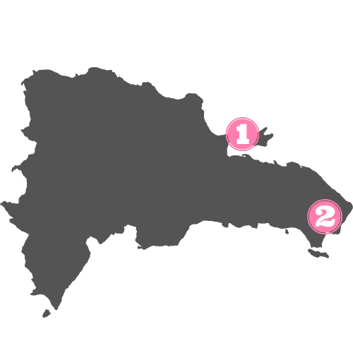 Mapa de las zonas a visitar en República Dominicana