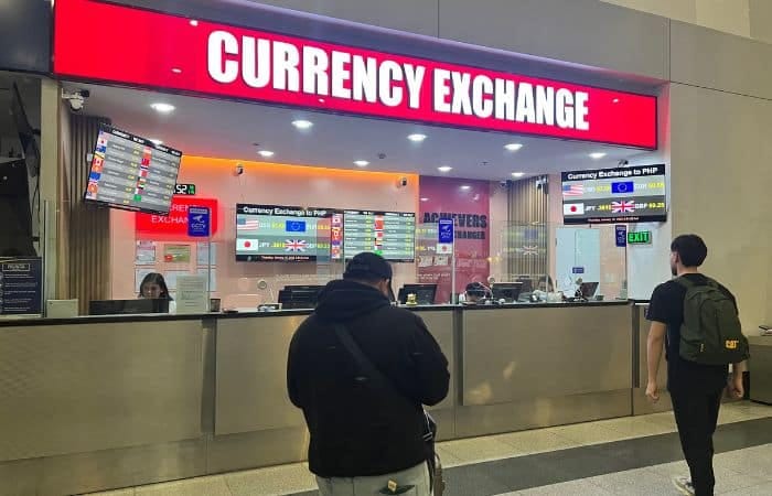 cada de cambio aeropuerto de Manila