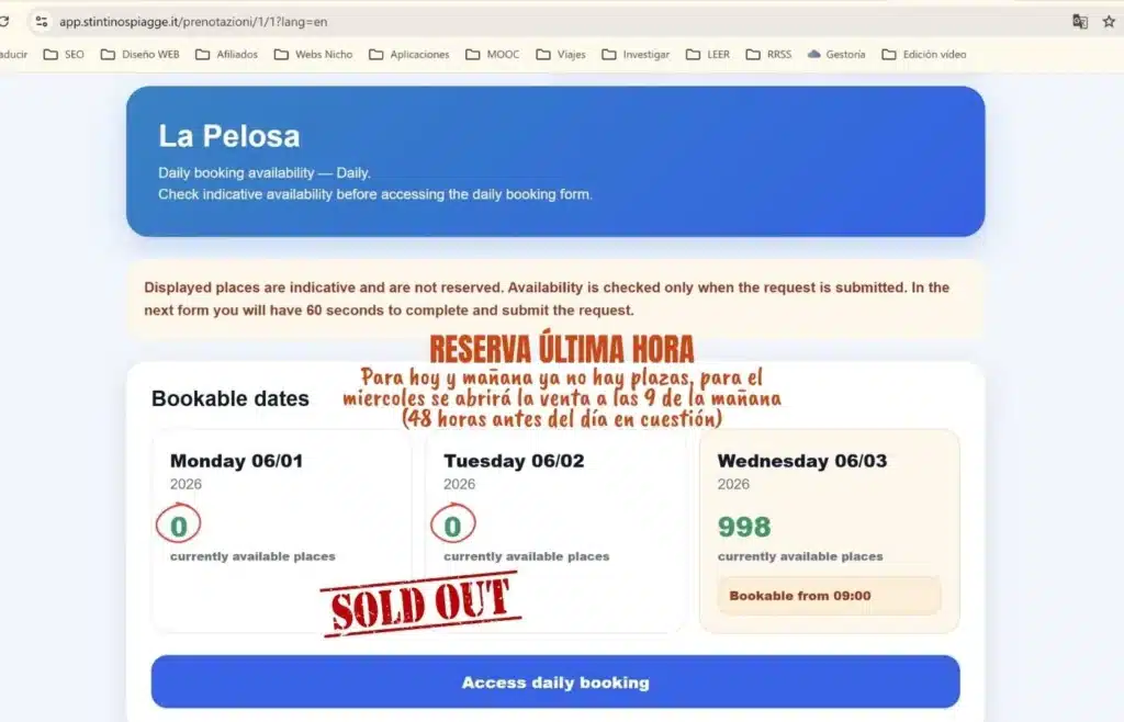 entradas la pelosa disponibilidad click day