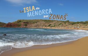 Mapa de Menorca dividido por zonas turísticas