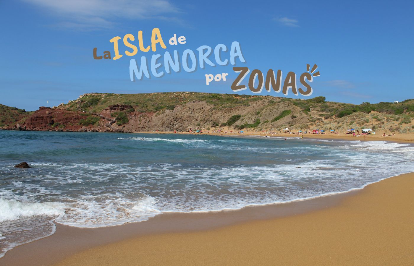 Mapa de Menorca dividido por zonas turísticas