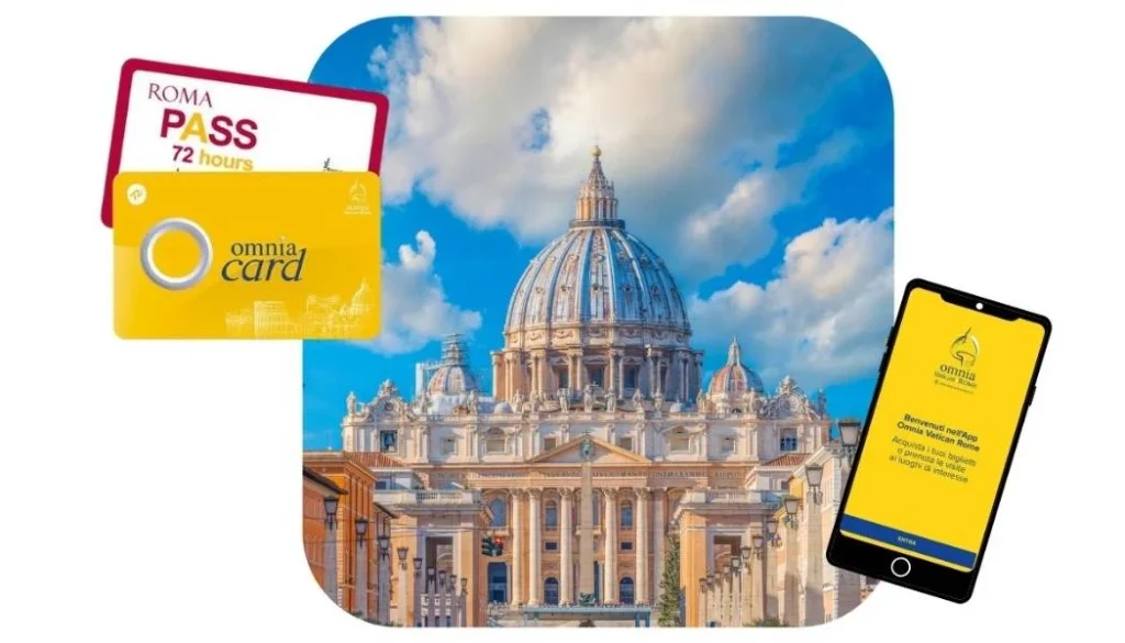 Roma Pass, Omnia Card y app con Basílica de San Pedro.
