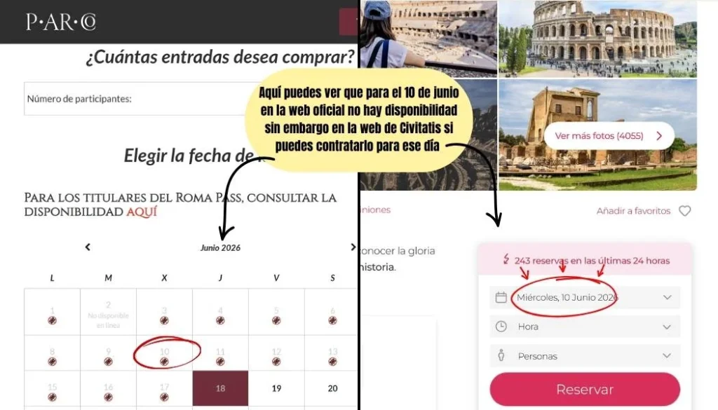 proceso compra entradas coliseo romano por libre