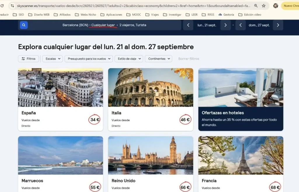 Skyscanner: vuelos baratos a España, Italia, Reino Unido y más.