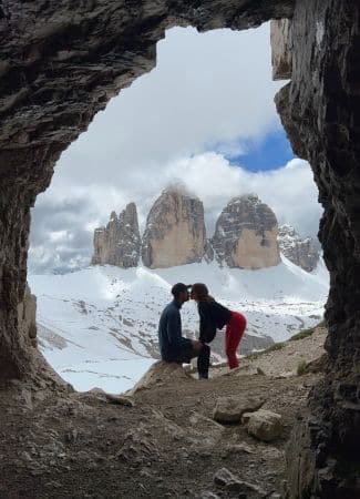 tre cime gruta mirador dolomitas italia