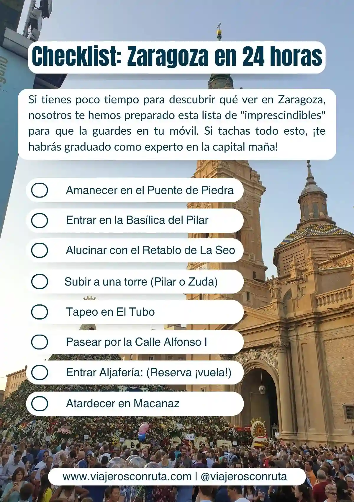 Checklist qué ver en Zaragoza